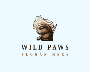 Wisconsin River Otter logo design