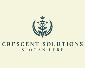 Crescent - Flower Crescent Boutique logo design