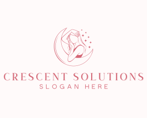 Woman Moon Beauty logo design