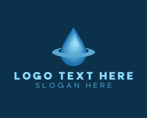 Fluid - Orbit Water Droplet logo design