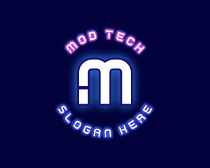 Neon Tech Cyberspace logo design