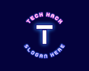 Neon Tech Cyberspace logo design