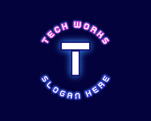 Neon Tech Cyberspace logo design