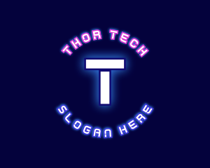 Neon Tech Cyberspace logo design