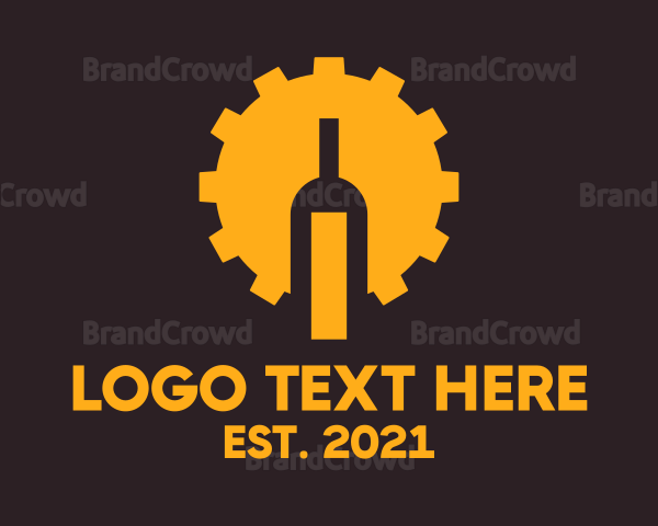 Cogwheel Liquor Bottle Logo