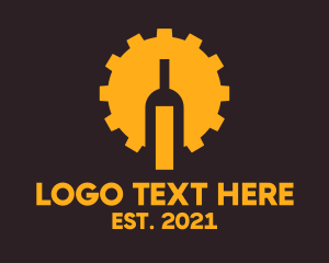 Booze - Cogwheel Liquor Bottle logo design