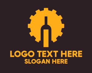 Cogwheel Liquor Bottle  Logo