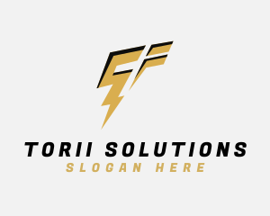 Fast Lightning Letter T logo design