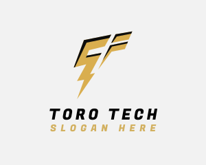 Fast Lightning Letter T logo design