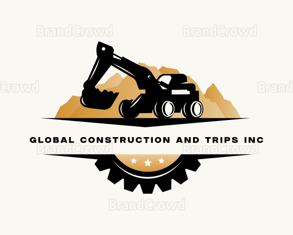 Excavator Machinery Construction Logo