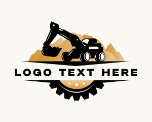 Backhoe - Excavator Machinery Construction logo design