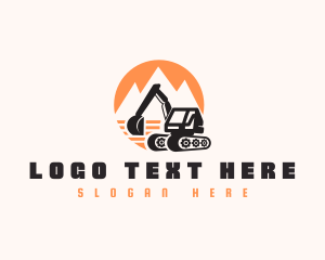 Backhoe - Quarry Excavation Machinery logo design