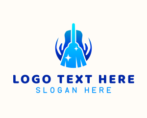 Mop - Broom Hands Cleaner logo design