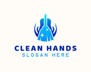 Broom Hands Cleaner logo design