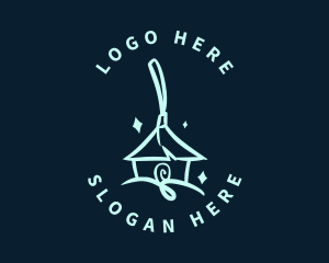 Sanitation House Broom Logo