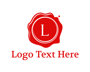 Letter - Red Stamp Wax Letter logo design