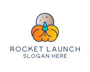 Rocket - Moon Rocket Launch logo design