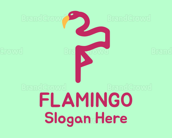 Flamingo Bird Flag Logo