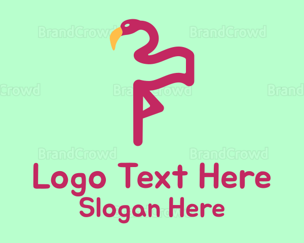 Flamingo Bird Flag Logo