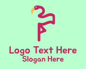 Tired - Flamingo Bird Flag logo design