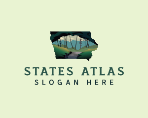 Maquoketa Caves State Park Iowa logo design