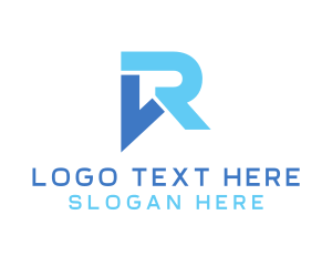 Blue - Modern Letter VR Company logo design