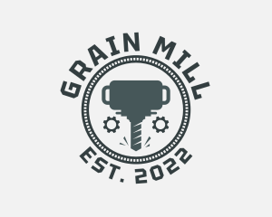 Industrial Drill Machine logo design