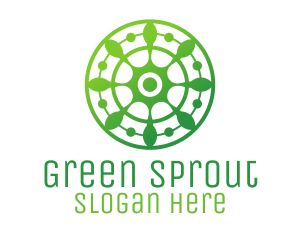 Green Floral Shield logo design