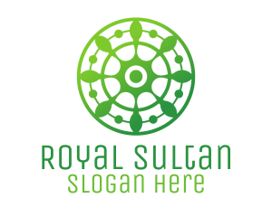 Green Floral Shield logo design