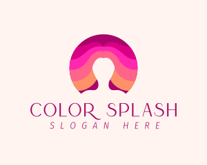 Woman Colorful Hair logo design