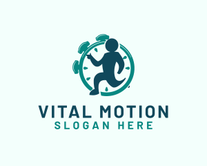 Active - Athlete Stopwatch Marathon logo design