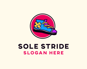 Sneaker - Puzzle Sneaker Shoe logo design