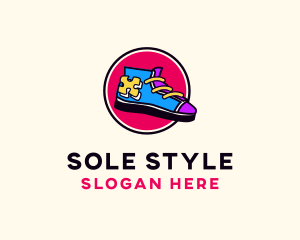 Shoe - Puzzle Sneaker Shoe logo design