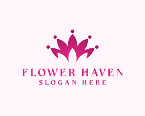 Flower Lotus Crown logo design