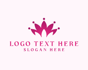 Pink - Flower Lotus Crown logo design