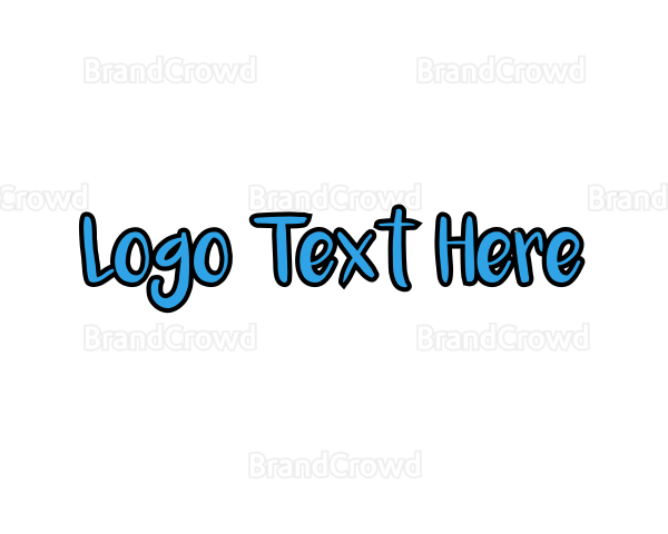 Bright Blue Neon Logo