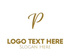 Villa - Golden Letter P logo design