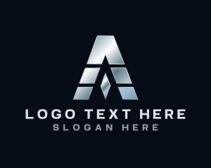 Audio - Industrial Metal Machine Letter A logo design