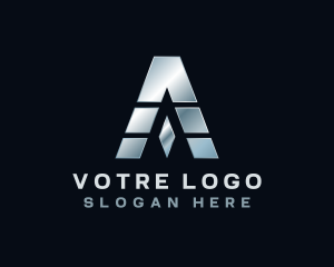 Fabrication - Industrial Metal Machine Letter A logo design