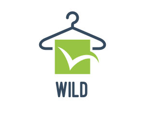 Symbol - Green Checkmark Hanger logo design