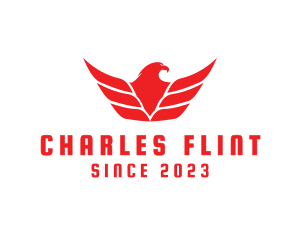 Red Feather - Eagle Bird Flying logo design