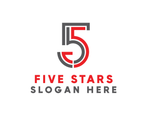 Five - Modern Number 5 Stroke logo design