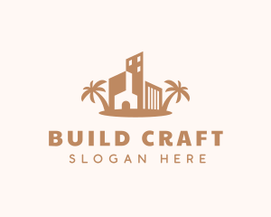 Tropical House Building logo design