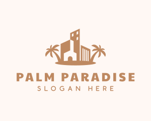 Tropical House Building logo design