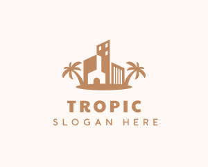 Tropical House Building logo design