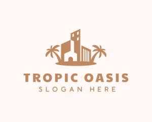 Tropical House Building logo design