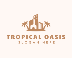 Tropical House Building logo design