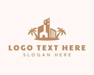 Lodging - Tropical House Building logo design