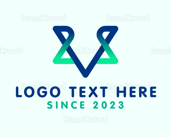 Gradient Outline Letter V Company Logo