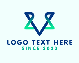 Psychic - Gradient Outline Letter V Company logo design